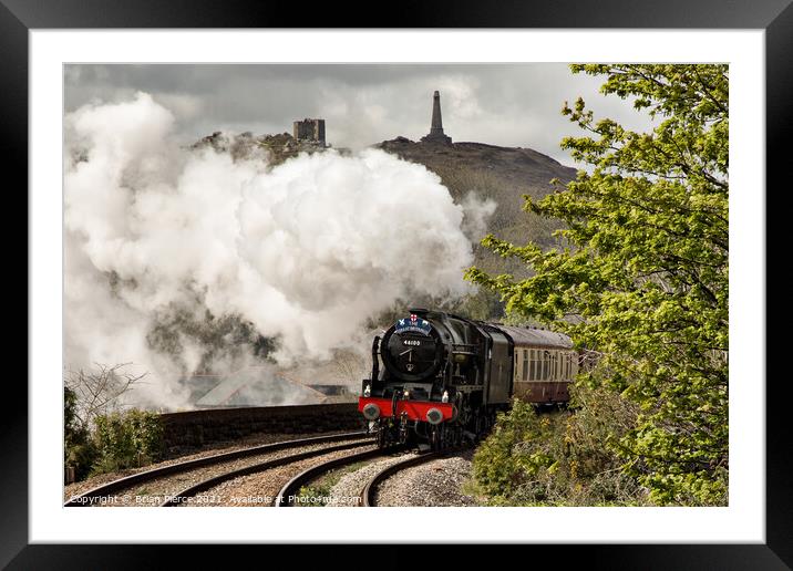 Steam Locomotive approaching Redruth, Cornwall Framed Mounted Print by Brian Pierce