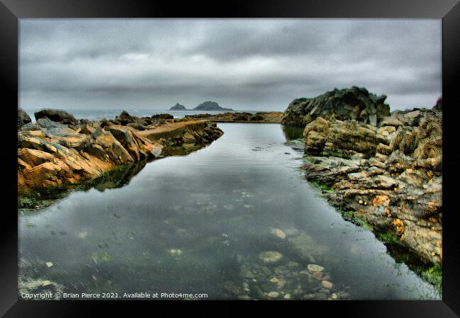 Across the rocks from Priest's Cove to the Brisions Framed Print by Brian Pierce