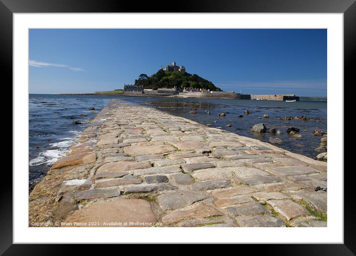 St Michael's Mount and Causeway Framed Mounted Print by Brian Pierce