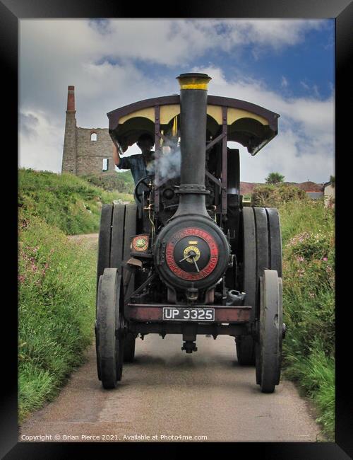 Traction Engine on the track at Higher Bal Mine Framed Print by Brian Pierce