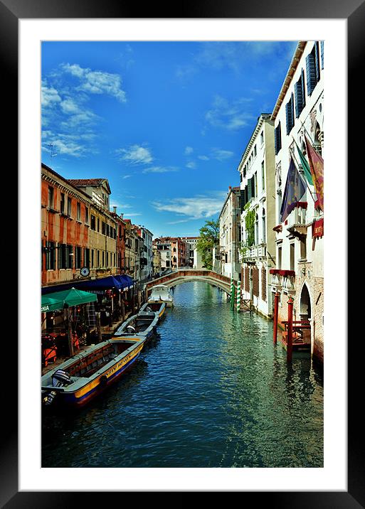 Venice Canal Framed Mounted Print by Liam Dobson