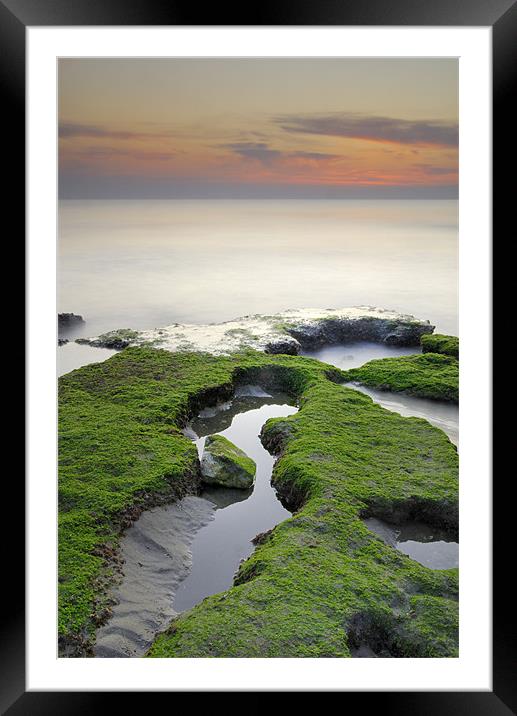 Green, white, an red coast Framed Mounted Print by Guido Montañes