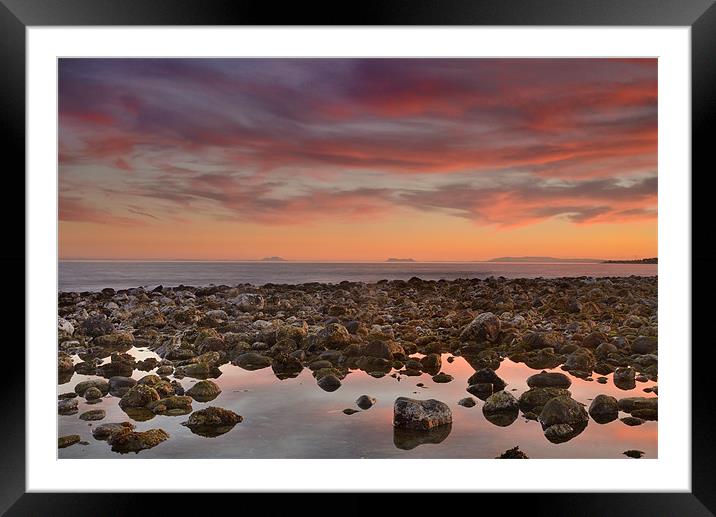 Red sunset over Gibraltar Framed Mounted Print by Guido Montañes