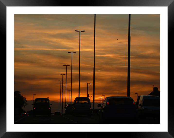 Travelling Home At Sunset Framed Mounted Print by JASON GUNTER