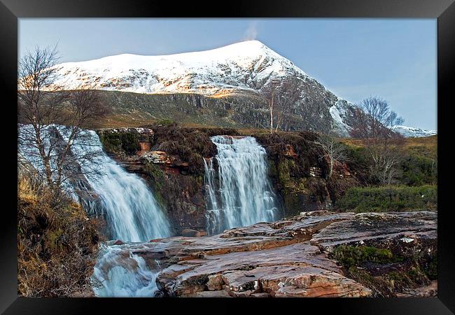 Highland Waterfall Ardessie Framed Print by Aaron Casey