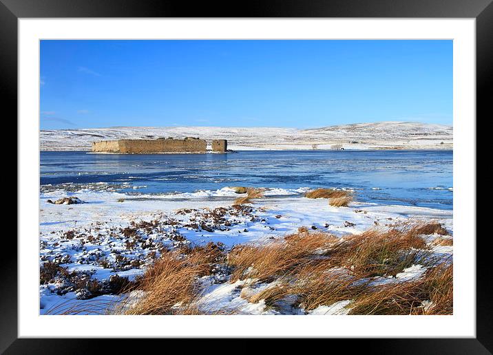 Wintery Wolfs Ruins Framed Mounted Print by Aaron Casey