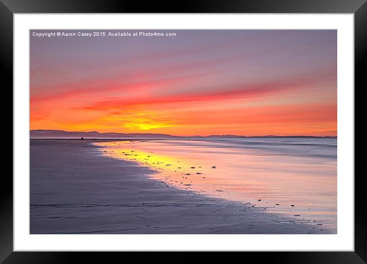 Sunset at Findhorn Framed Mounted Print by Aaron Casey