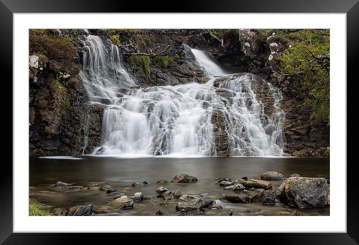  Eas Fors Waterfall Framed Mounted Print by Aaron Casey