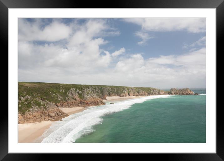Porthcurno Beach Framed Mounted Print by Graham Custance