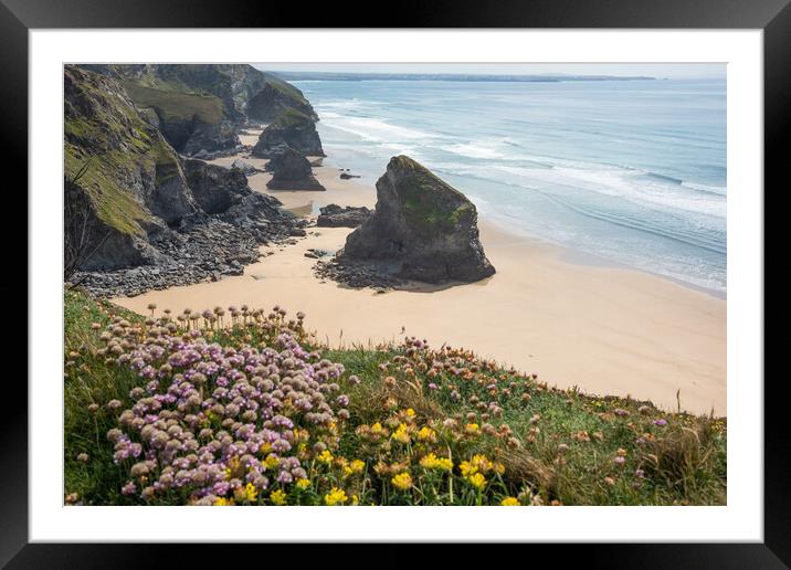 Majestic Bedruthan: A Coastal Paradise Framed Mounted Print by Graham Custance
