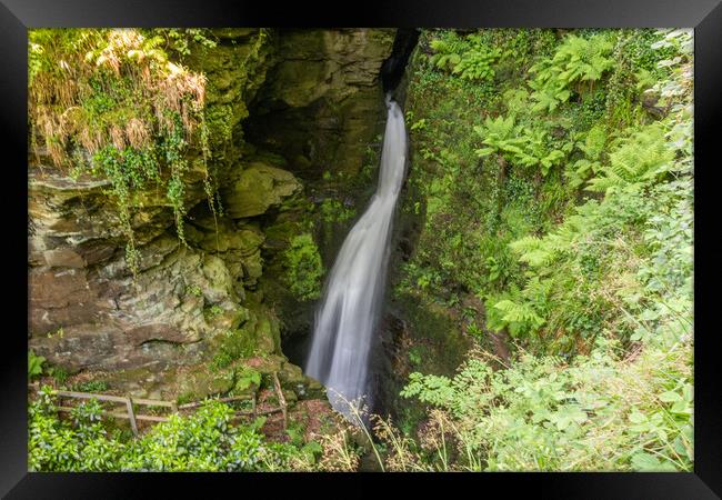 St Nectan's Glen Waterfall Framed Print by Graham Custance