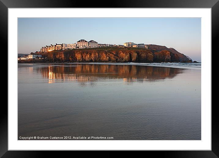 Perranporth Reflections Framed Mounted Print by Graham Custance