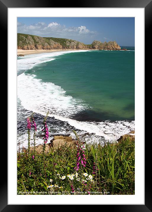 Porthcurno Beach Framed Mounted Print by Graham Custance