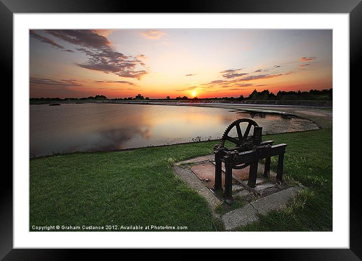 Tring Reservoir Sunset Framed Mounted Print by Graham Custance