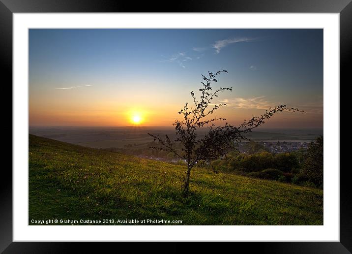 Chilterns Sunset Framed Mounted Print by Graham Custance