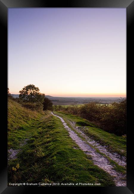 Path to the Beacon Framed Print by Graham Custance