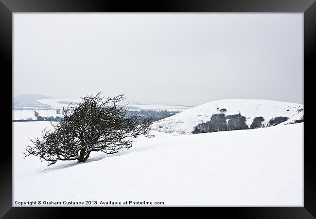 Chilterns Winter Framed Print by Graham Custance