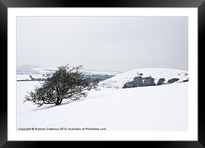 Chilterns Winter Framed Mounted Print by Graham Custance