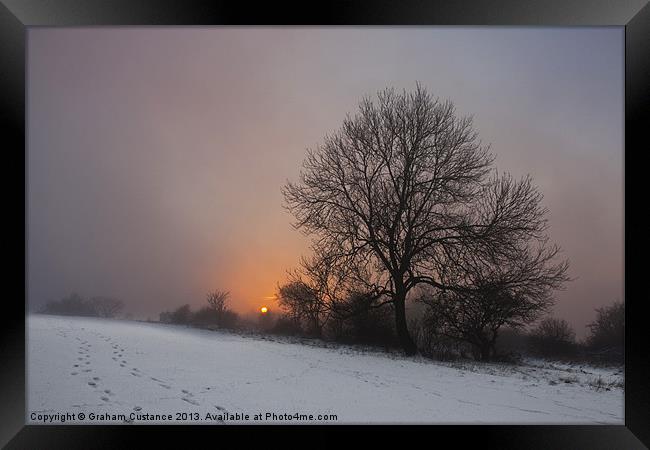 Winter in the Chilterns Framed Print by Graham Custance