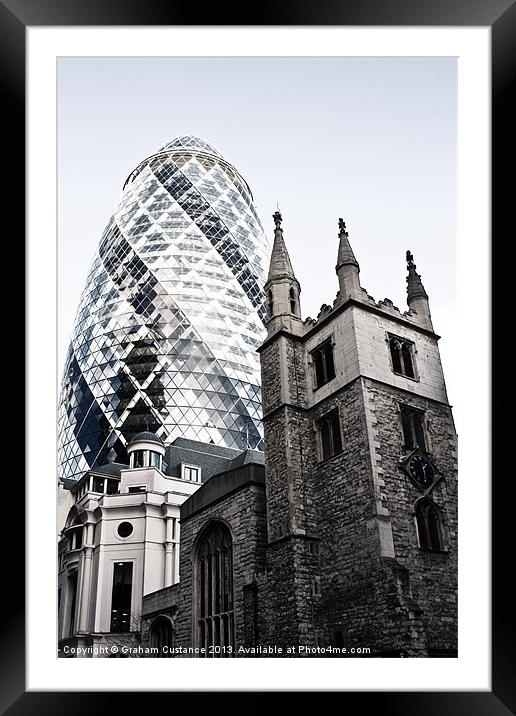 The Gherkin Framed Mounted Print by Graham Custance