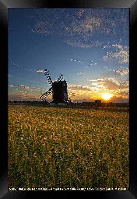 Windmill Sunset Framed Print by Graham Custance