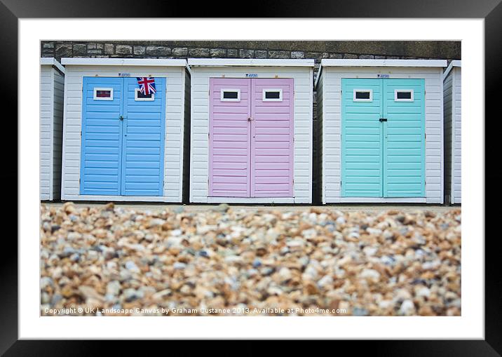 Lyme Regis Beach Huts Framed Mounted Print by Graham Custance
