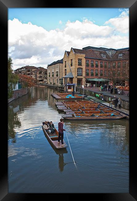 Punting in Cambridge Framed Print by Graham Custance