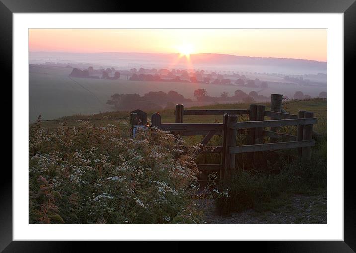 Chilterns Sunrise Framed Mounted Print by Graham Custance