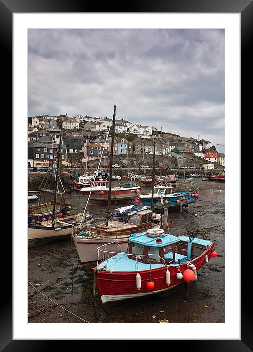Mevagissey Harbour, Cornwall Framed Mounted Print by Graham Custance