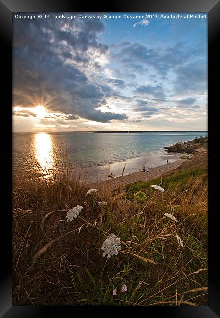 Isle of Wight sunset Framed Print by Graham Custance