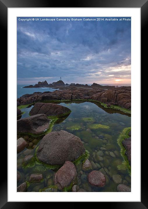 Corbiere Lighthouse Jersey Framed Mounted Print by Graham Custance