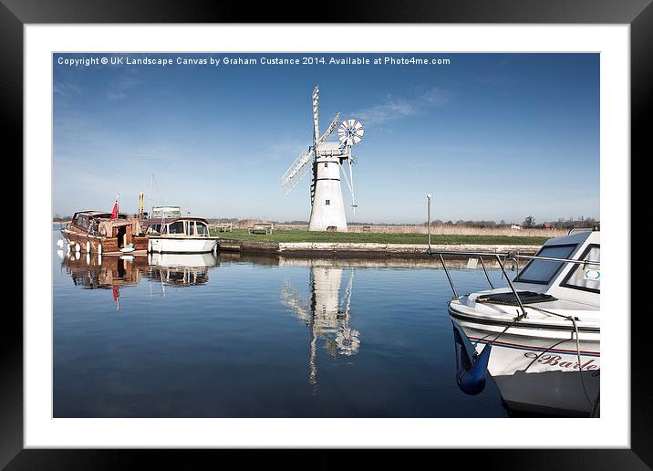 Thurne Mill, Norfolk Framed Mounted Print by Graham Custance