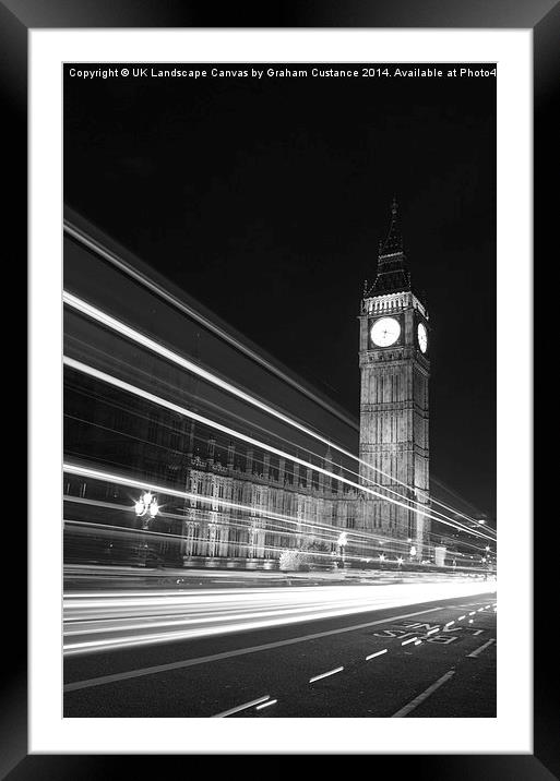  Big Ben at Night Framed Mounted Print by Graham Custance