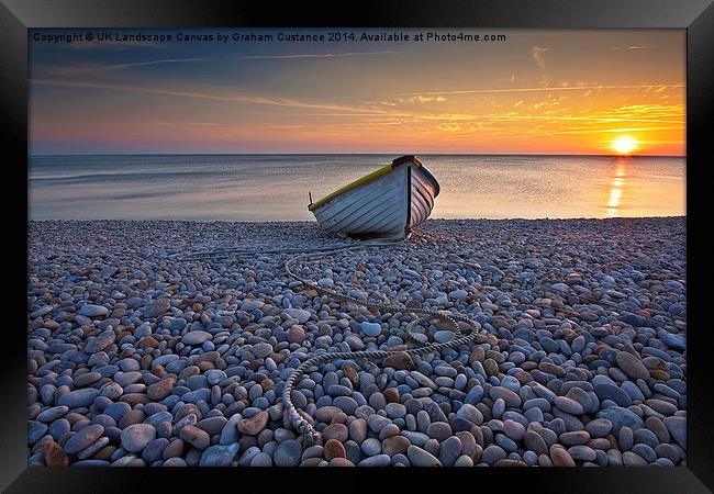 Chesil Beach Sunset Framed Print by Graham Custance
