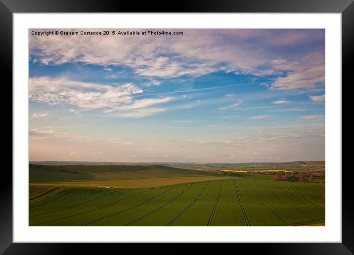 Chilterns View Framed Mounted Print by Graham Custance