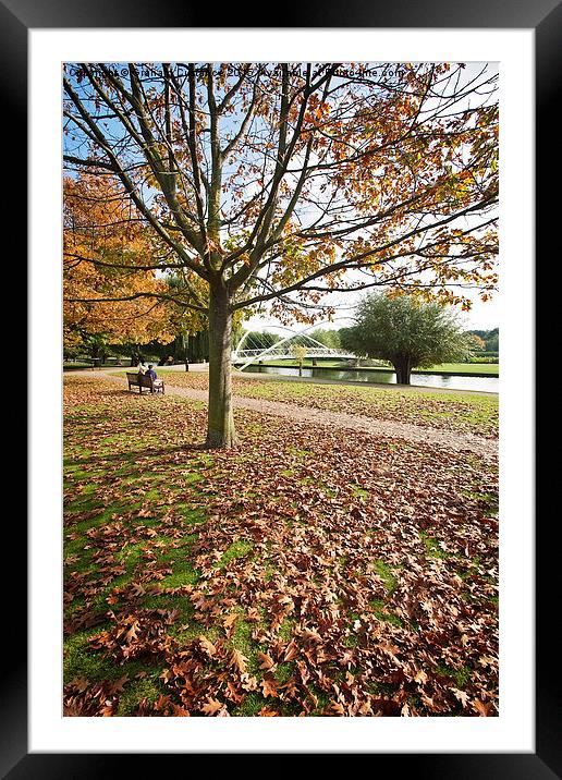 Bedford Embankment in Autumn Framed Mounted Print by Graham Custance