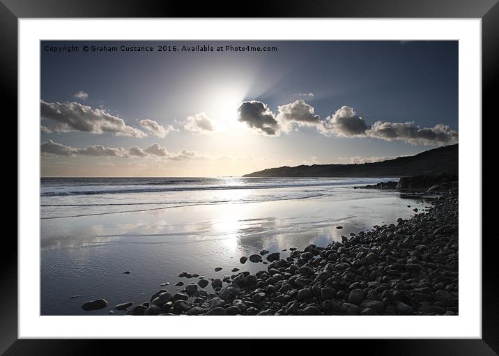 Charmouth Framed Mounted Print by Graham Custance