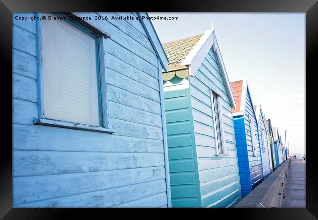 Southwold Beach Huts Framed Print by Graham Custance