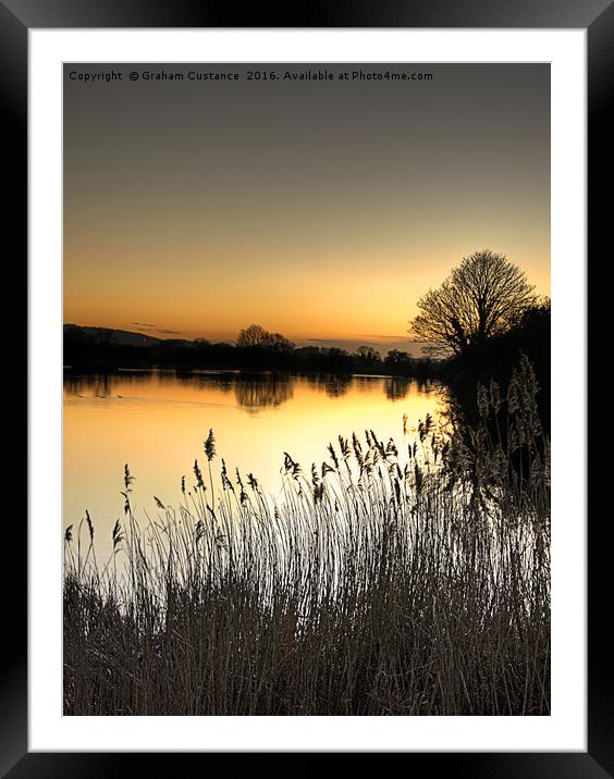 Reservoir Sunset Framed Mounted Print by Graham Custance