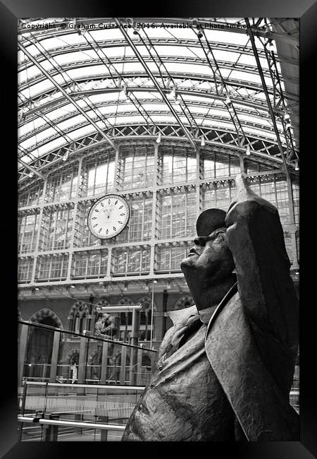 John Betjeman ~ St Pancras International Station Framed Print by Graham Custance