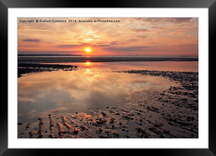 Solent Sunset Framed Mounted Print by Graham Custance