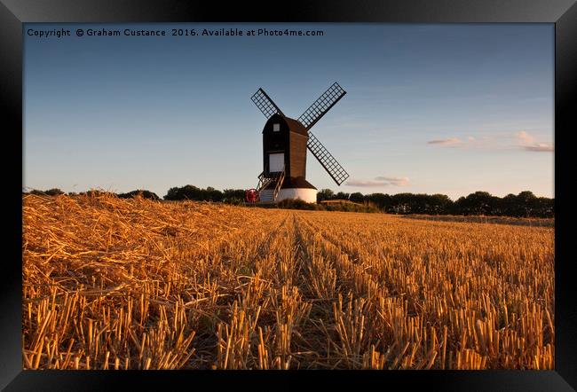 Pitstone Windmill Framed Print by Graham Custance