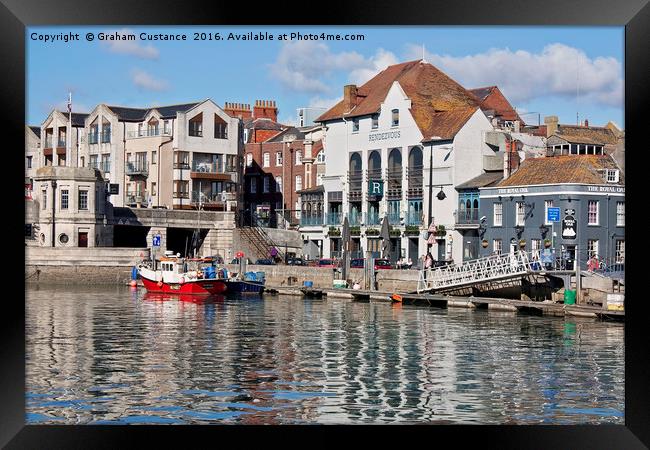 Weymouth Harbour Reflections Framed Print by Graham Custance