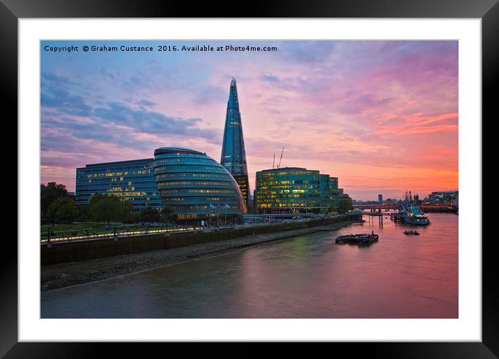 The Shard at Sunset Framed Mounted Print by Graham Custance