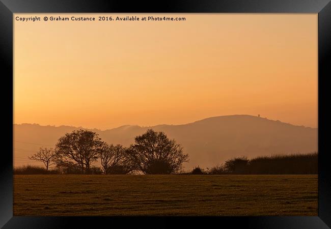 Ivinghoe Beacon Sunset Framed Print by Graham Custance