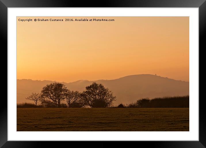 Ivinghoe Beacon Sunset Framed Mounted Print by Graham Custance