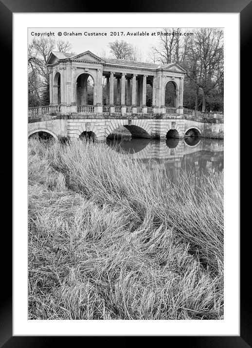 Palladian Bridge, Stowe Framed Mounted Print by Graham Custance