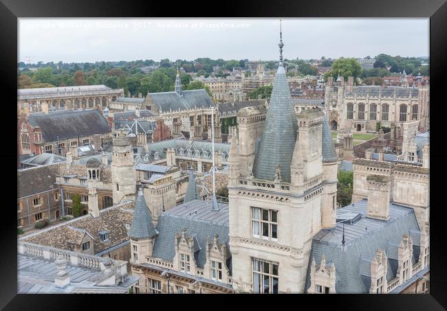 Cambridge Rooftops Framed Print by Graham Custance