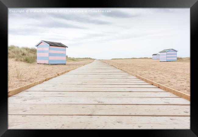Great Yarmouth Beach Huts Framed Print by Graham Custance