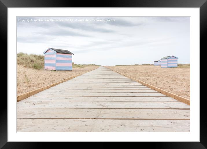 Great Yarmouth Beach Huts Framed Mounted Print by Graham Custance